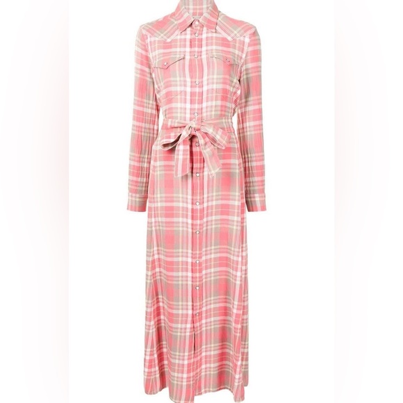 Polo Ralph Lauren Dresses & Skirts - Polo Ralph Lauren- Pink and Grey Plaid Shirt Dress - Size 14